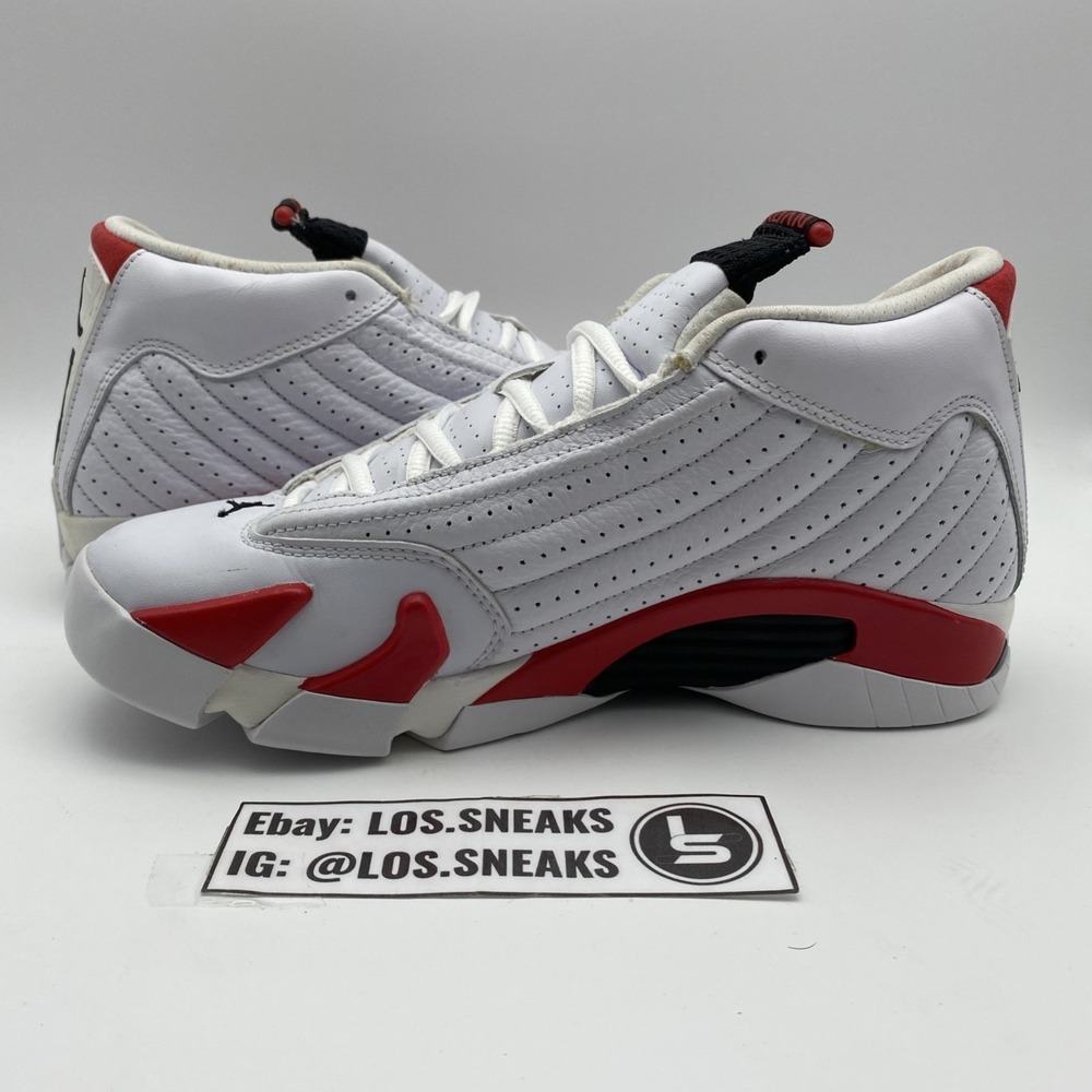 Size 7y (GS) - Jordan 14 Retro 2019 Mid Candy Cane (487524-100) - Picture 2 of 8